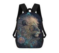 sinyumoney Enchanted Lion Portrait -2 Backpacks 3D Printed Kids School Backpack School Bag Fashion Rucksacks for Boys Elementary And Middle School Students 17inch