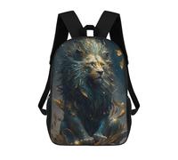 sinyumoney Enchanted Lion Portrait -6 3D Printed Children's School Backpack for Kids Travel Rucksacks Book Bags Kids School Bag 17inch