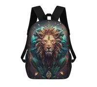 sinyumoney Enchanted Lion Portrait -9 Children's Backpacks School 3D Printed Bag Bookbag for Kids Travel Rucksacks Boy Girl Book Bags Kids School Bag 17inch