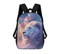sinyumoney Enchanted Lion Sky Art Print Backpacks Kids 17inch School Backpack School Bag 3D Printed School Bag for Boys Elementary And Middle School Students