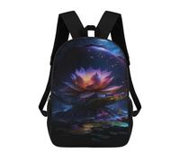 sinyumoney Enchanted Lotus Pond-10 School Backpack for Girls 17inch Casual Daypack Lightweight Rucksack Boy Girl Backpack for Middle School Students