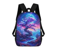sinyumoney Enchanted Moonlit Garden Backpacks 3D Printed 17inch Kids School Backpack Outdoor Casual Daypack Casual Travel Bags for Middle School Students