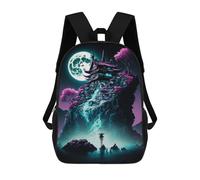 sinyumoney Enchanted Moonlit Pagoda School Backpack Secondary Causal Travel High School Bags for Campus Outdoor Travel Sports 17inch