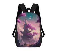 sinyumoney Enchanted Moonlit Pathway Backpacks 3D Printed School Bag Casual Kids Fashion School Bag for Boys Middle School Students School 17inch