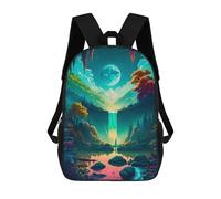 sinyumoney Enchanted Moonlit Valley -1 Backpacks, Kids Backpack Student School Bag 3D Printed Travel Backpacks Fashion Accessory Backpack Children Waterproof School Bags 17inch