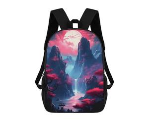 sinyumoney Enchanted Moonlit Valley -3 Backpack School Rucksack Casual Daypacks School Work Travel Bag for Men/Women 17inch