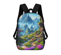 sinyumoney Enchanted Mountain Valley School Bag 3D Printed Backpacks Fashion Kids School Backpack Boys Rucksacks for Boys Middle School Students 17inch