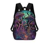 sinyumoney Enchanted Mushroom Forest -1 Kids School Backpack 3D Printed Fashion School Bag Casual School Bag for Boys Elementary And Middle School Students 17inch