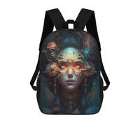 sinyumoney Enchanted Mystic Portrait -4 Kids School Backpack School Bag 3D Printed School Bag for Boys Elementary And Middle School Students 17inch