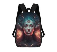 sinyumoney Enchanted Mystic Portrait Children's School Backpack 3D Printed for Kids Travel Rucksacks Book Bags Kids School Bag 17inch