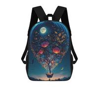 sinyumoney Enchanted Night Balloon Flight Kids Backpacks,3D Personalized School Bookbags for Boys Girls Large Schoolbags Casual Daypack 17inch