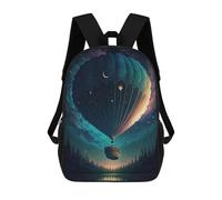 sinyumoney Enchanted Night Balloon Ride Rucksack Lightweight Casual Daypack School Backpacks for School/Work/Travel 17inch