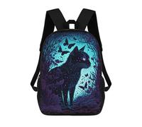 sinyumoney Enchanted Night Cat Backpacks 3D Printed Kids School Backpack School Bag Fashion Rucksacks for Boys Elementary And Middle School Students 17inch