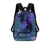 sinyumoney Enchanted Night Dragon Pond School Bags Rucksack Casual Daypacks School Work Travel Bag for Teenage Girls Boys Women Men 17inch