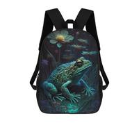 sinyumoney Enchanted Night Frog Children's School Backpack 3D Printed for Kids Travel Rucksacks Book Bags for Boys Elementary School Students 17inch