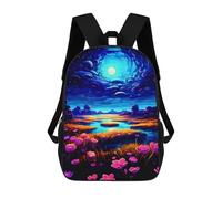 sinyumoney Enchanted Night Garden -2 School Bag Bookbag 3D Printed Children's Backpacks for Kids Boy Girl Book Bags Kids School Bag Travel Rucksacks 17inch