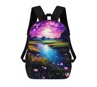 sinyumoney Enchanted Night Garden 3D Printed Children's School Backpack for Kids Travel Rucksacks Book Bags Kids School Bag 17inch
