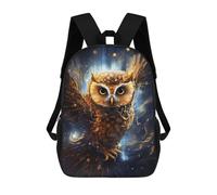 sinyumoney Enchanted Night Owl Flight School Bag 3D Printed Children's School Backpack Casual Fashion Travel Backpacks for Kids School Students 17inch