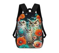 sinyumoney Enchanted Night Owls Backpack School Bag High Secondary School Bags Casual Backpack - Perfect for Travel, Work And Daily Use 17inch