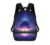 sinyumoney Enchanted Night Sky Reflection 3D Printed School Backpack Casual Children's Backpacks 3D Printed School Bag for Boys Elementary And Middle 17inch