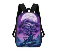 sinyumoney Enchanted Night Tree Landscape 3D Printed Kids School Bag Rucksacks Children's School Fashion Casual Back Pack High Capacity Travel Book Bags Backpack for Kids 17inch
