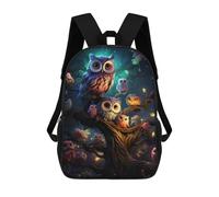 sinyumoney Enchanted Owl Gathering Backpack 3D Print Kids Bag Elementary Students Daypack Lightweight School Bag for Children Girls Boys Nursery Lunch Pack 17inch