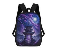 sinyumoney Enchanted Pagoda Night Scene Backpack School Bag High Secondary School Bags Casual Backpack - Perfect for Travel, Work And Daily Use 17inch