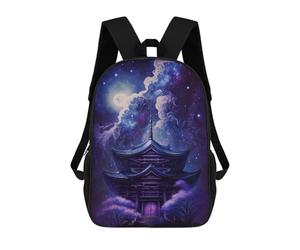 sinyumoney Enchanted Pagoda Night Sky School Bags Large Water Resistant Laptop Backpack - Perfect for Travel, Work And Daily Use 17inch