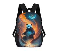 sinyumoney Enchanted Panda in A Cosmic Forest Rucksacks 3D Printed Children Backpacks Fashion Casual Daypack Cute Travel Bags Outdoor Casual Daypack for Boy And Girl 17inch