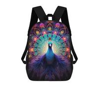 sinyumoney Enchanted Peacock Artwork School Backpack High Secondary School Bags Casual Backpack for Girl, Teen Girls 17inch