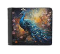 sinyumoney Enchanted Peacock in Bloom 3D Print Clutch Purse Multiple Slots RFID Blocking Stylish Slots Note Section Wallets Youth Guys 11.7cm*9.5cm