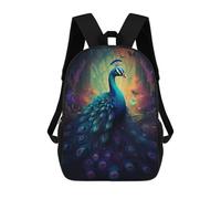 sinyumoney Enchanted Peacock Majesty Backpack 3D Print Kids Bag Elementary Students Daypack Lightweight School Bag for Children Girls Boys Nursery Lunch Pack 17inch