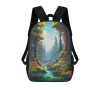 sinyumoney Enchanted Pixel Grove Backpack School Bag Secondary Causal Travel High School Bags - Perfect for Travel, Work And Daily Use 17inch