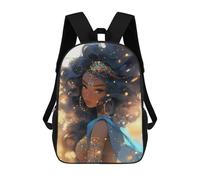 sinyumoney Enchanted Princess Portrait Backpack Kids School Bag Boys Cartoon 3D Print Students Schoolbag Laptop Daypack for Boys Girls 17inch