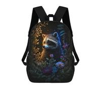 sinyumoney Enchanted Raccoon Garden 3D Printed Children's School Backpack for Kids High Capacity Travel Rucksacks Book Bags Kids School Bag Back Pack 17inch