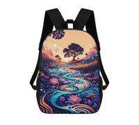 sinyumoney Enchanted River Fantasy Backpack School Daypacks Business Backpack Water Resistant Bookbag for Camping Outdoor Adventures And Daily Travel 17inch