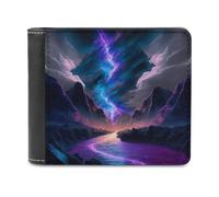 sinyumoney Enchanted River in The Mountains 3D Print PU Leather Wallet Card Slots ID Slots Note Section Slim Elegant Wallets Everyday Use 11.7cm*9.5cm