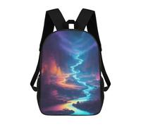 sinyumoney Enchanted River Landscape Children's Backpack, 3D Printed School Backpack, Backpack for Boys Girls, Adjustable School Bag for Primary School 17inch