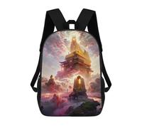 sinyumoney Enchanted Sky Temple Kids Backpack,School Backpack Kids School Bag 3D Printed Cartoon Large Capacity Backpack for Kids Boys And Girls 17inch