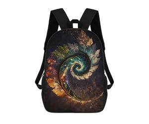 sinyumoney Enchanted Spiral of Nature Children's School Backpack 3D Printed for Kids Travel Rucksacks Book Bags Kids School Bag 17inch