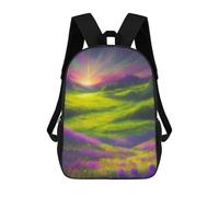 sinyumoney Enchanted Sunset Meadow School Bag Backpack Teen Schoolbag 3D Printing Adjustable Schoolbag Fashion Pocket Bag for Kids Boys Girls Students And Teenagers Fans 17inch