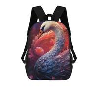 sinyumoney Enchanted Swan Artwork Backpack for School 3D Printed Boys Girls School BagChildren Bookbag Travel Rucksack 17inch
