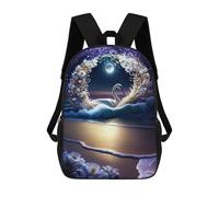 sinyumoney Enchanted Swan Beach Scene -1 Backpack School Computer Rucksack for School/Work/Travel for Boys/Girls/Teenagers 17inch