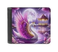 sinyumoney Enchanted Swan Gazebo Scene 3D Print Clutch Purse Use Holds Bills RFID Blocking Stylish Banknote Compartments Men's Wallets Youth Guys 11.7cm*9.5cm