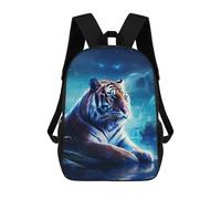 sinyumoney Enchanted Tiger Night Scene -1 Children's Backpack, Schoolbag Large Capacity Students Bookbag Rucksack Knapsack for Boys Girls Adults Teen 17inch