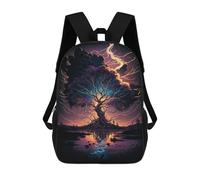 sinyumoney Enchanted Tree Lightning Storm Children's Backpack, 17 Inch 3D Printed School Backpack, Backpack Cartoon Adjustable School Bag for Primary School