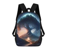 sinyumoney Enchanted Tree Portal 3D Printed Kids Backpacks Boys Fashion School Bag Travel Backpacks School Bags for Boys Elementary School Students 17inch