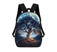 sinyumoney Enchanted Tree Under A Giant Moon Backpacks 3D Printed School Bag Casual Kids Fashion School Bag for Boys Middle School Students School 17inch
