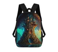 sinyumoney Enchanted Treehouse -6 Backpack 3D Print Kids Bag Elementary Students Daypack Lightweight School Bag for Children Girls Boys Nursery Lunch Pack 17inch