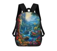 sinyumoney Enchanted Tropical Paradise -1 Fashion Student School Backpack Suitable for Boys Girls Kids Casual Outdoor Travel Essential Daypack 17inch